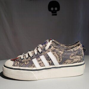 Adidas Nizza Platform Victorian Floral Print Platform Sneaker Sz 8.5 womens